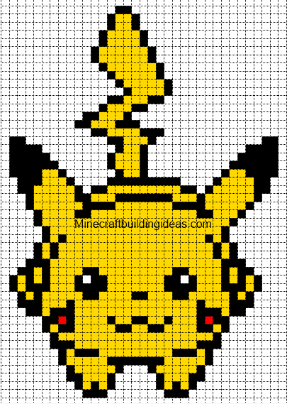Minecraft Pixel Art Templates: Pikachu Minecraft Pixel Art Templates: Pikachu