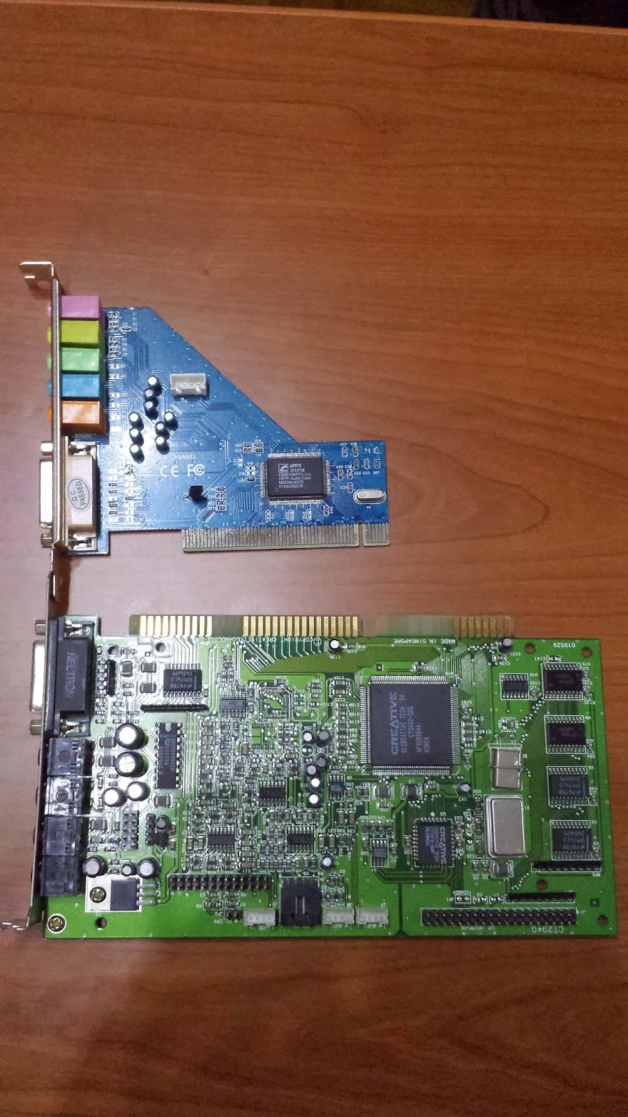 Comparativa entre tarjeta de sonido ISA y PCI