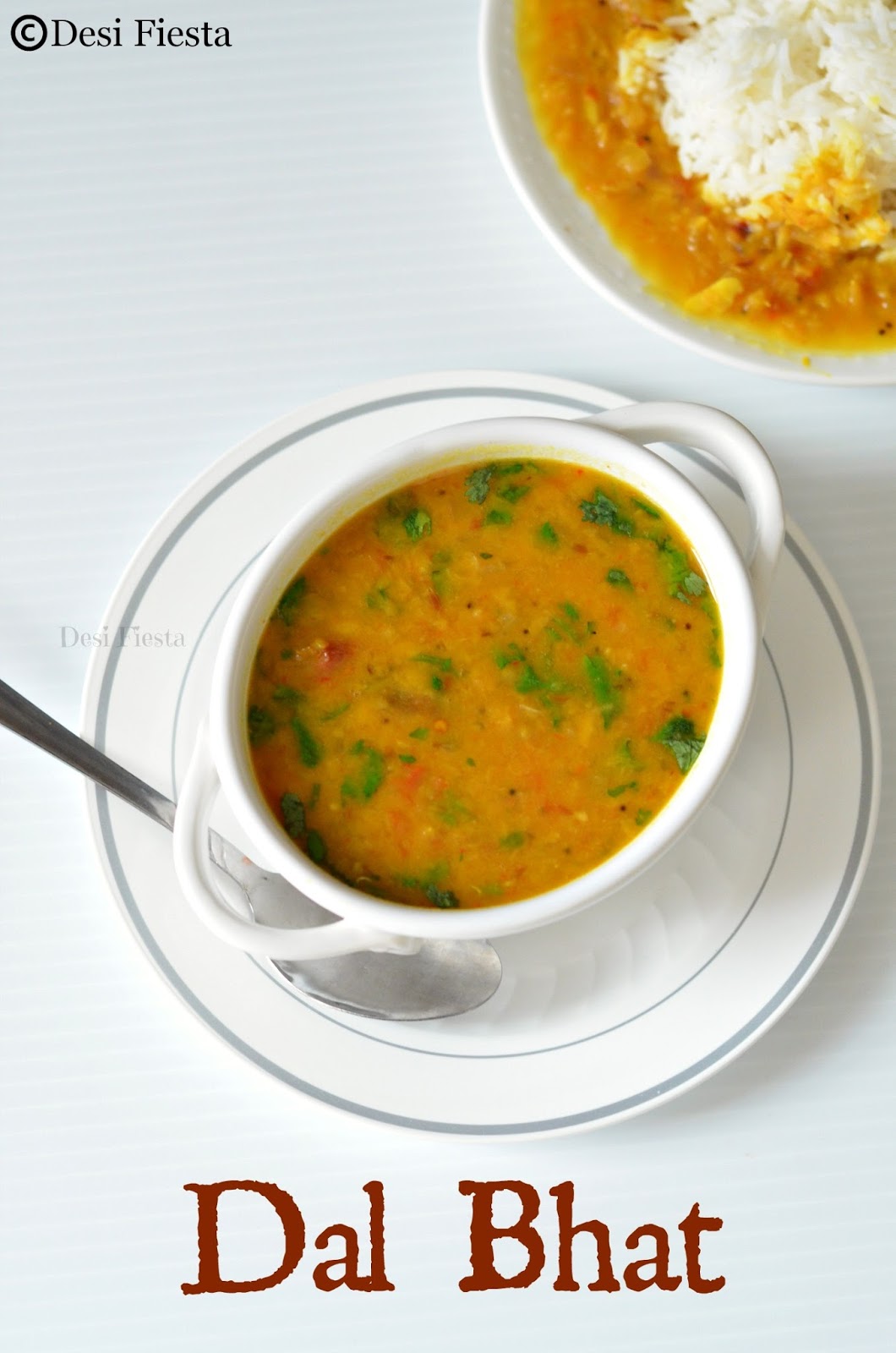 Desi Fiesta Dal Bhat ( Lentils and rice) Nepalese Style