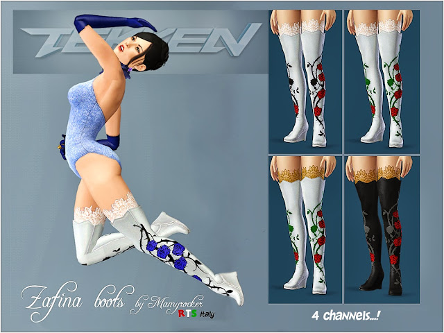 Чулки, носки, колготы, перчатки - Страница 4 Zafina-tekken-boots-rock-the-sims-c