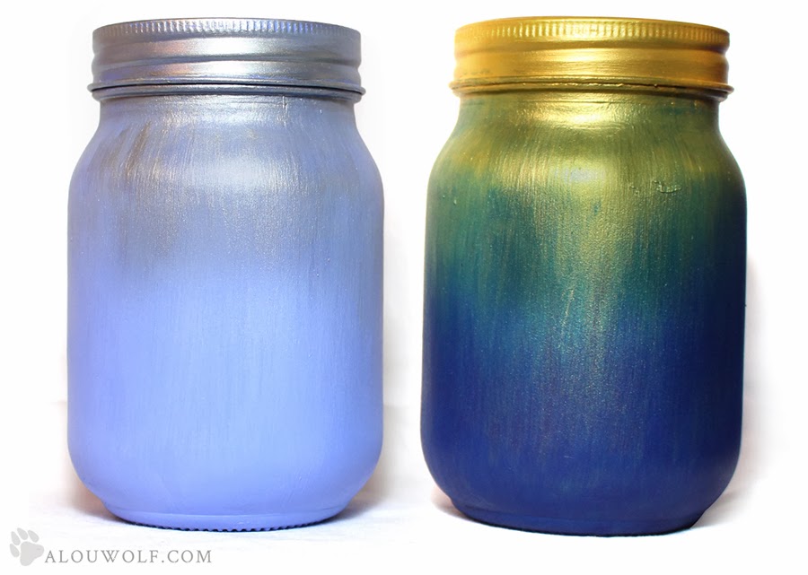 DIY ombré glitter mason jars alouwolf