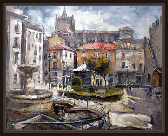 AVILA-CATEDRAL-FUENTE-PAISAJES-HISTORIA-PINTURAS-CUADROS-PINTOR-ERNEST DESCALS- AVILA-CATEDRAL-FUENTE-PAISAJES-HISTORIA-PINTURAS-CUADROS-PINTOR-ERNEST DESCALS-
