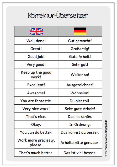 Materialwiese KorrekturÜbersetzer für das Englischheft