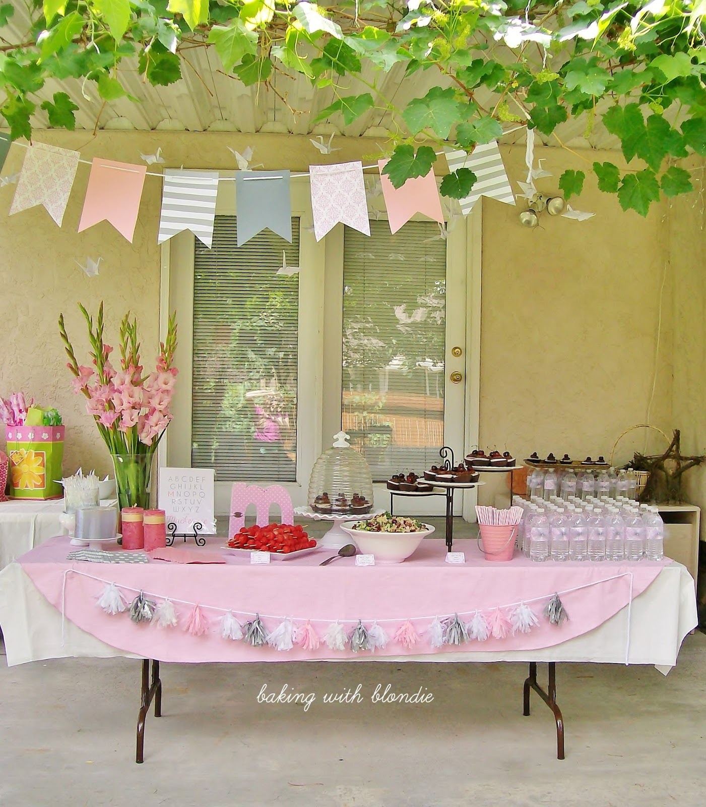 Baking with Blondie Pink, Grey & White Baby Girl Shower
