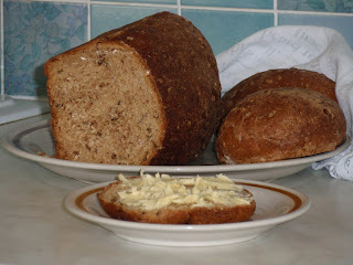 Cooked bread.