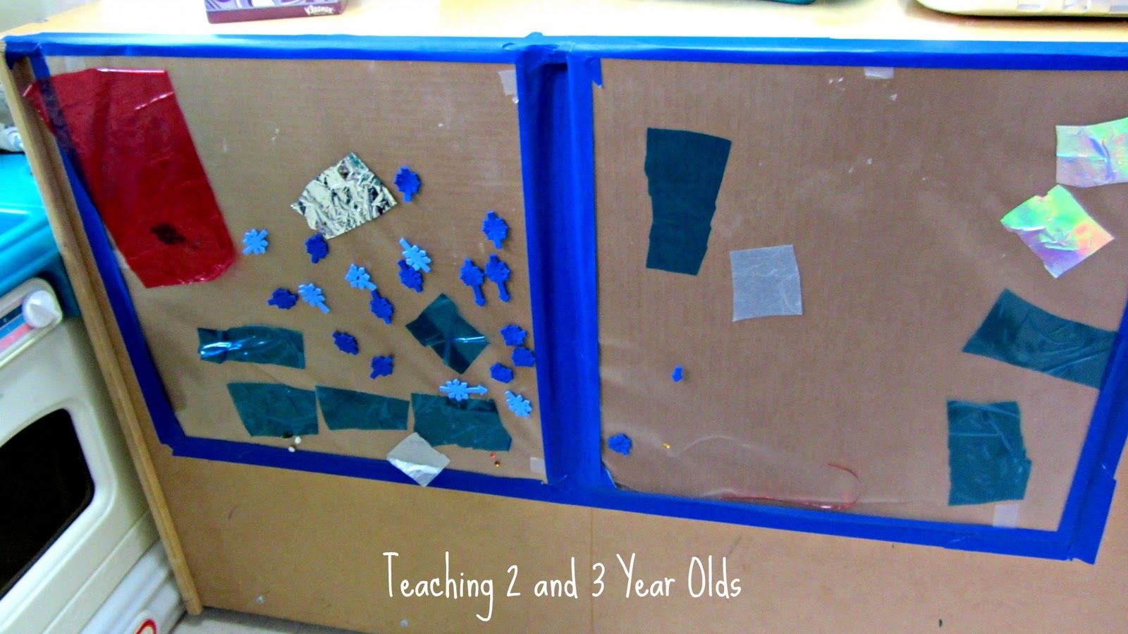 Teaching 2 and 3 Year Olds Sticky Table....Sticky Wall!