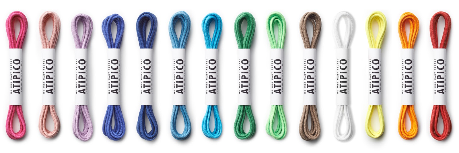 Atipico Coloured Dress Shoe Laces on Packaging of the