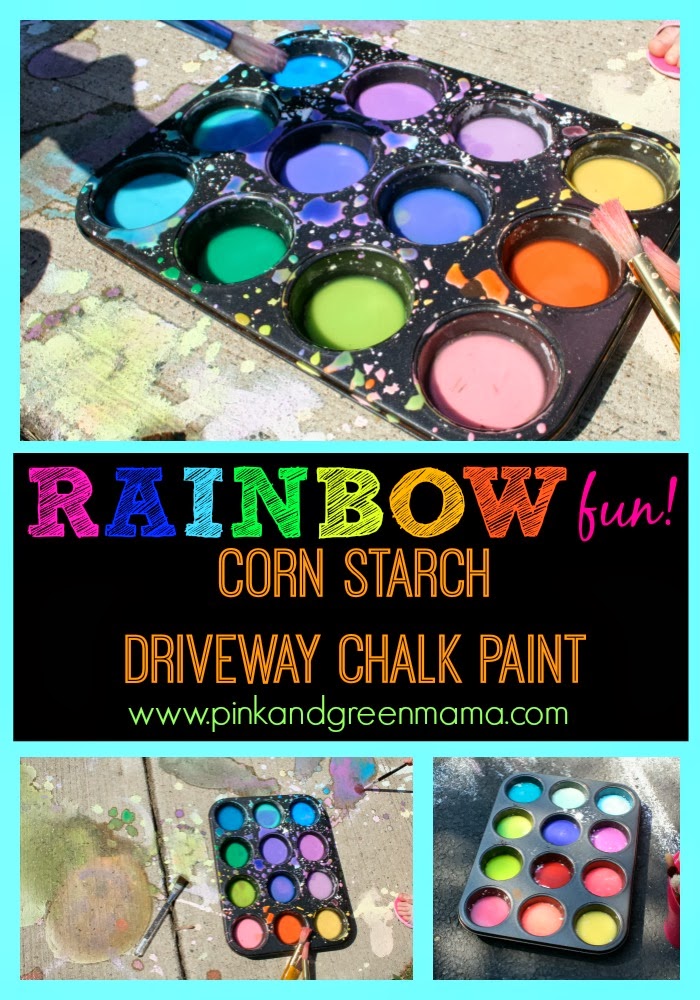 Pink and Green Mama * Color My Driveway DIY Cornstarch Sidewalk Paint