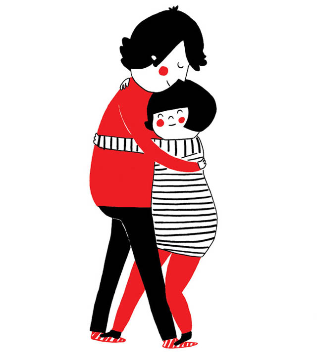 Heartwarming Illustrations Show That True Love Is In The Little Everyday Things - True love means putting everything aside just to hug Heartwarming Illustrations Show That True Love Is In The Little Everyday Things - True love means putting everything aside just to hug