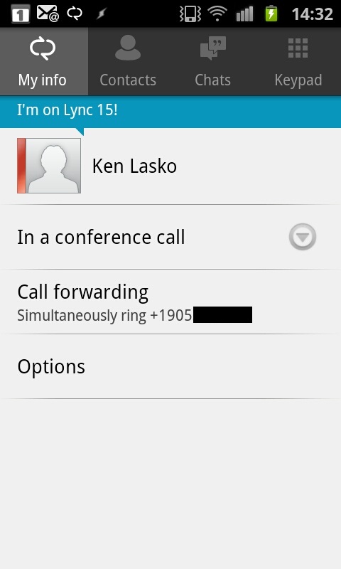 lync call forwarding settings missing