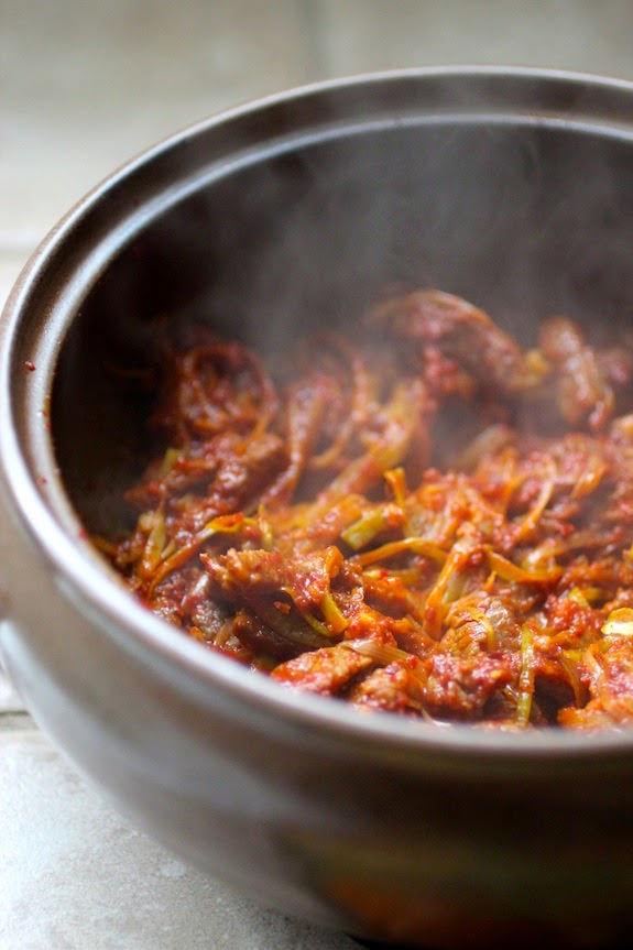 [Korean Recipes] Yukgaejang - Spicy Korean Beef Soup with Smoky Baby ...