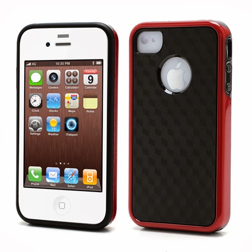 Cool 3D Cube Texture TPU Case for iPhone 4 4S - Red Cool 3D Cube Texture TPU Case for iPhone 4 4S - Red