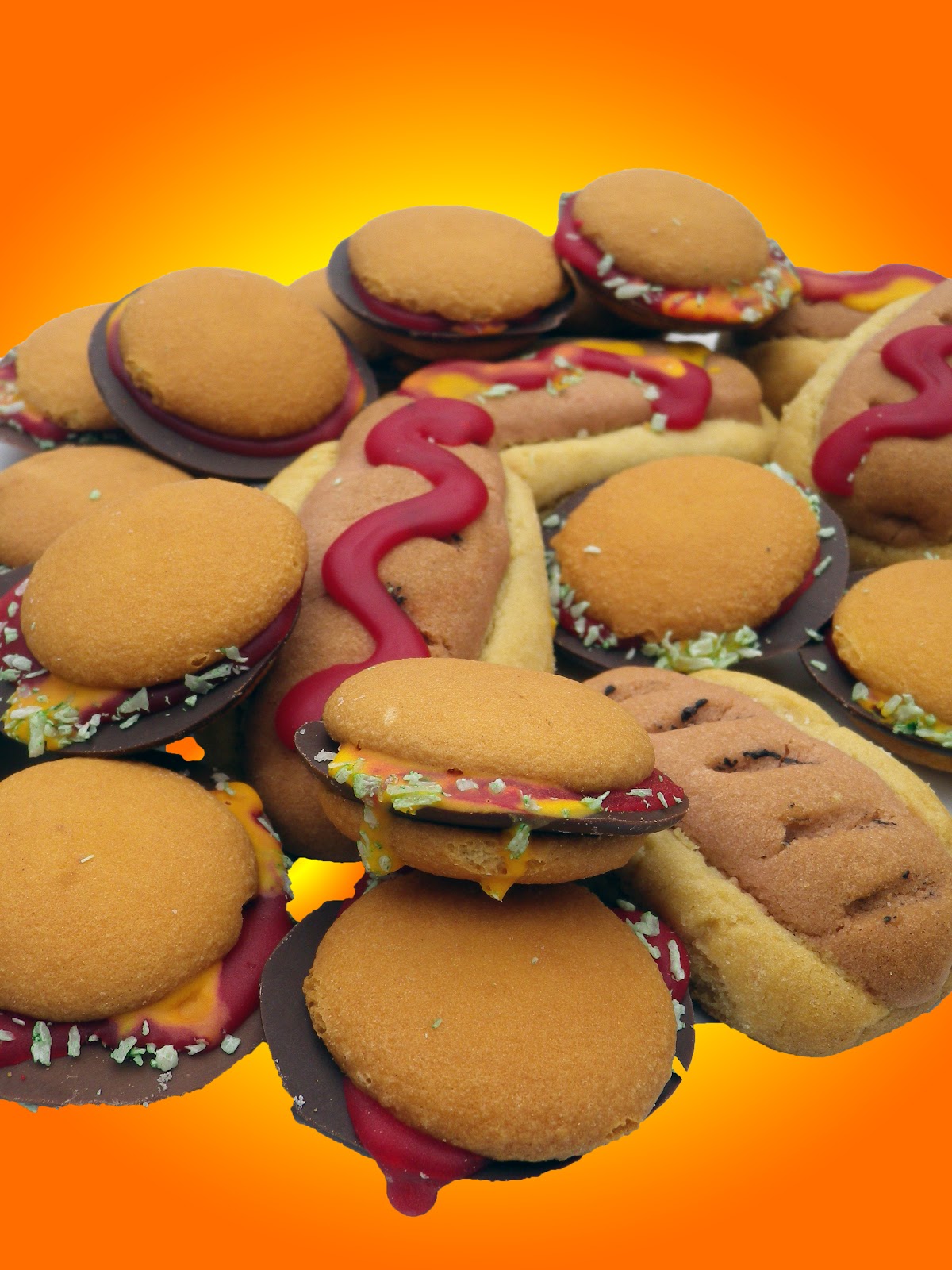 Within the Kitchen Hamburger and Hot dog Cookies!