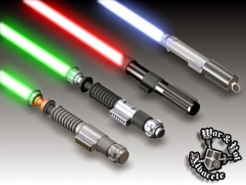 Sable laser de Star Wars, también llamado sable de luz o lightsaber