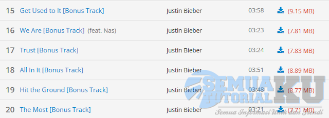 Download Album Justin Bieber Purpose Full Album