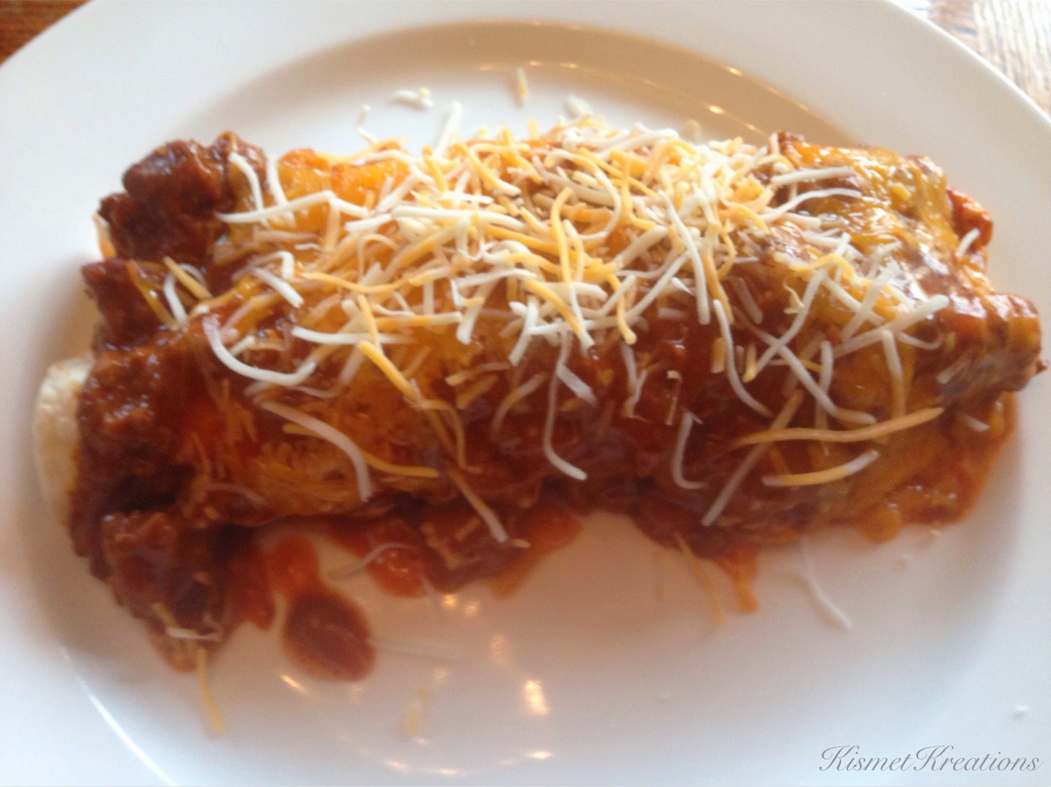 Kismet Kreations Sunday Family Dinners Chili Cheese Dog Enchiladas