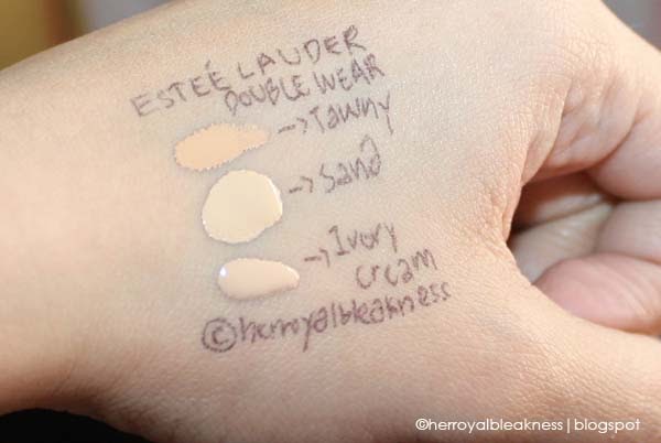 estee lauder double wear liquid foundation swatches on double wear light 3w1