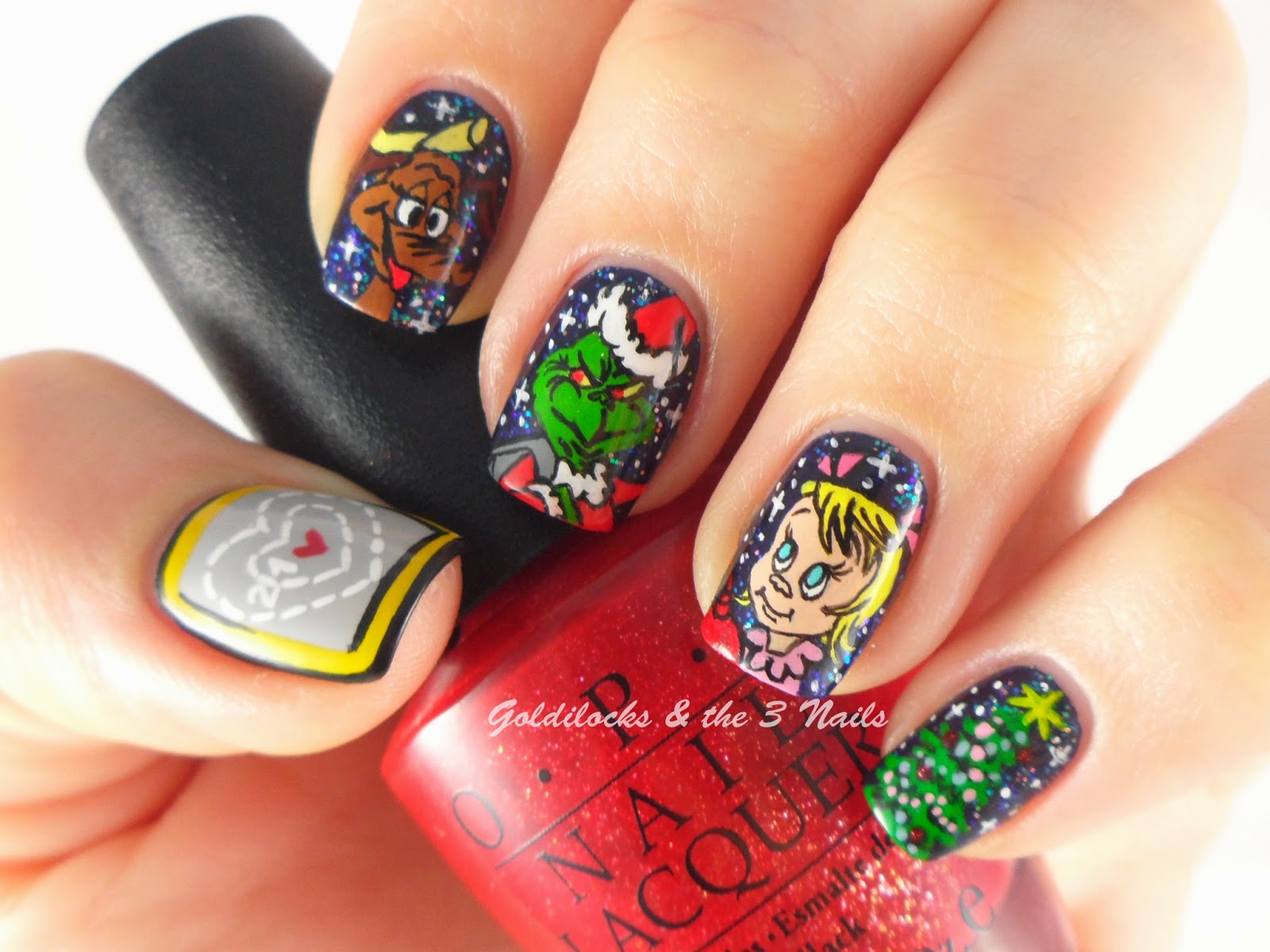 the grinch nail design