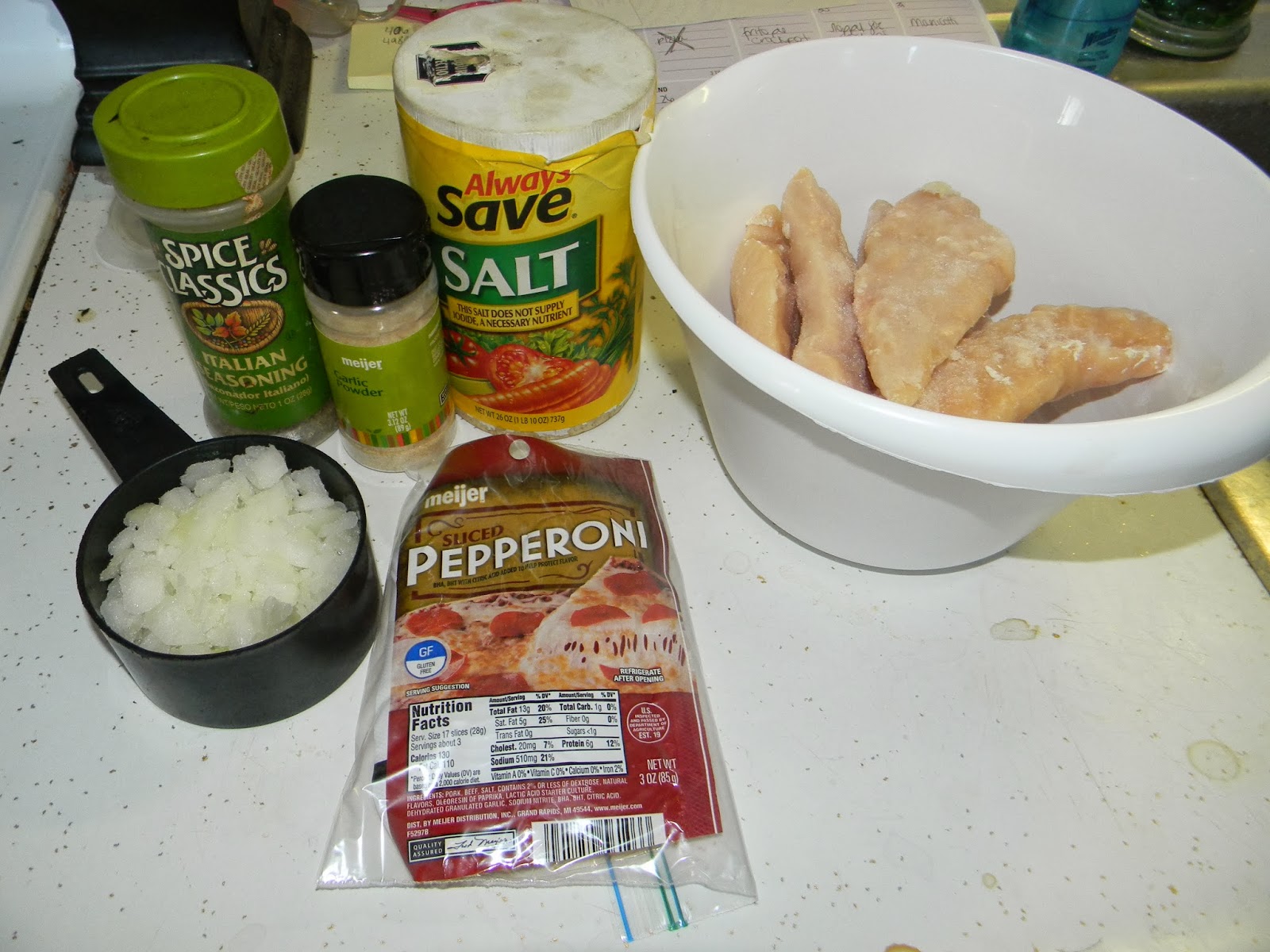 Growing to Four Crock Pot Pepperoni Chicken