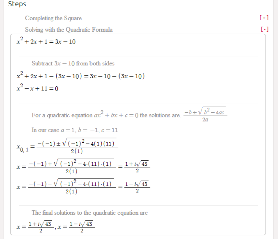 quadratic formula calculator with steps quadratic formula calculator with steps