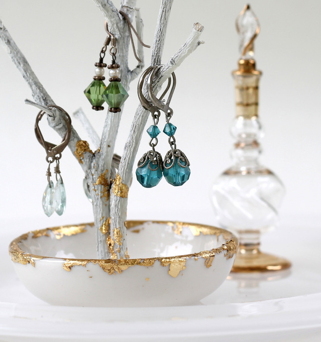 homework a creative blog ACCESSORIES Gold Foil Twig Jewelry Tree