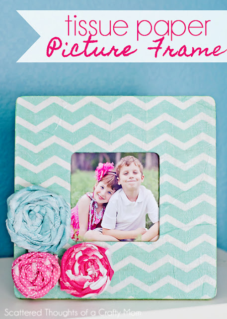 Tissue Paper Picture Frame from Scattered Thoughts of a Crafty Mom 