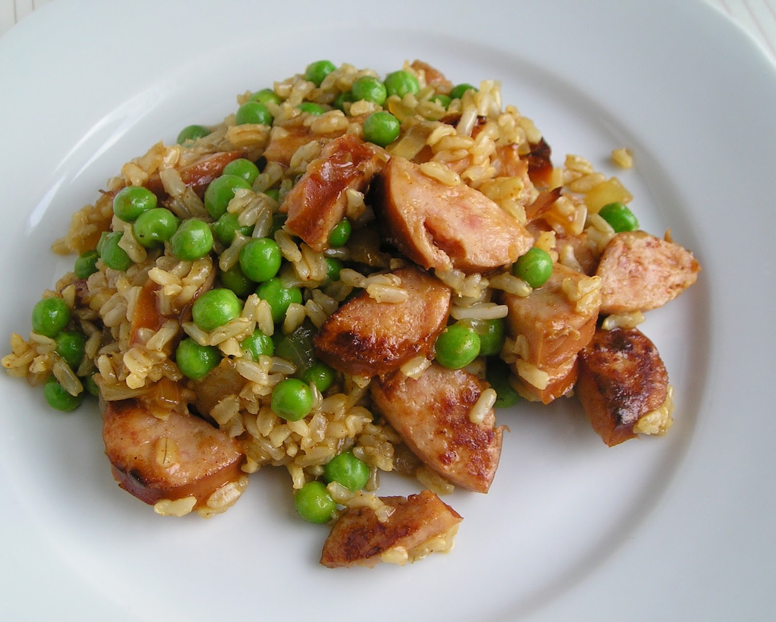 Smoked Sausage, Peas, and Rice Skillet Edesia's Notebook