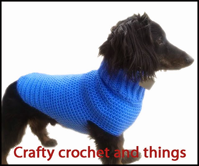 Crafty Crochet and Things Crochet Dachshund Sweater Guinness The