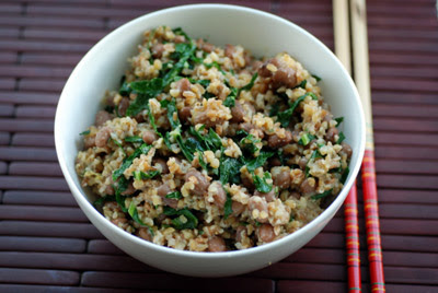 beans bulgur and kale