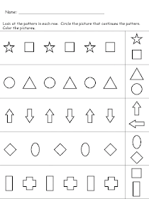 Kindergarten Worksheets: Maths Worksheets - PATTERN RECOGNITION