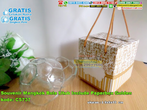 Souvenir Mangkok Bola Utuh Include Paperbox Golden