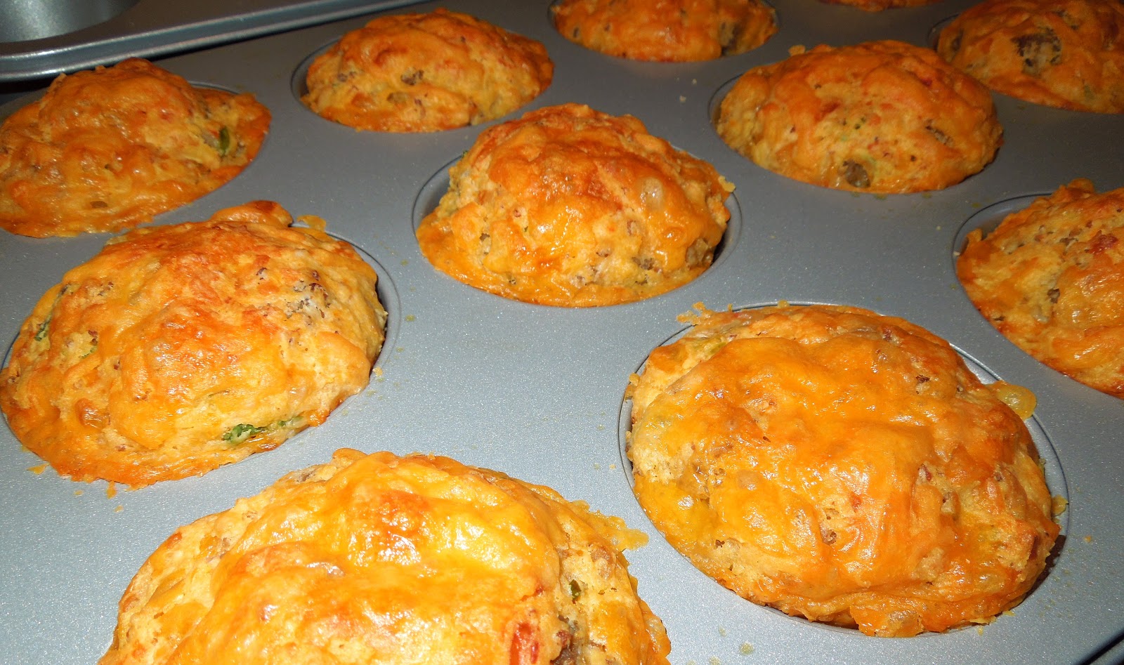 Kickin' Sausage And Cheddar Cheese Muffins