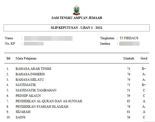 Semakan Keputusan Peperiksaan Pelajar Oleh Ibu Bapa Melalui SAPS