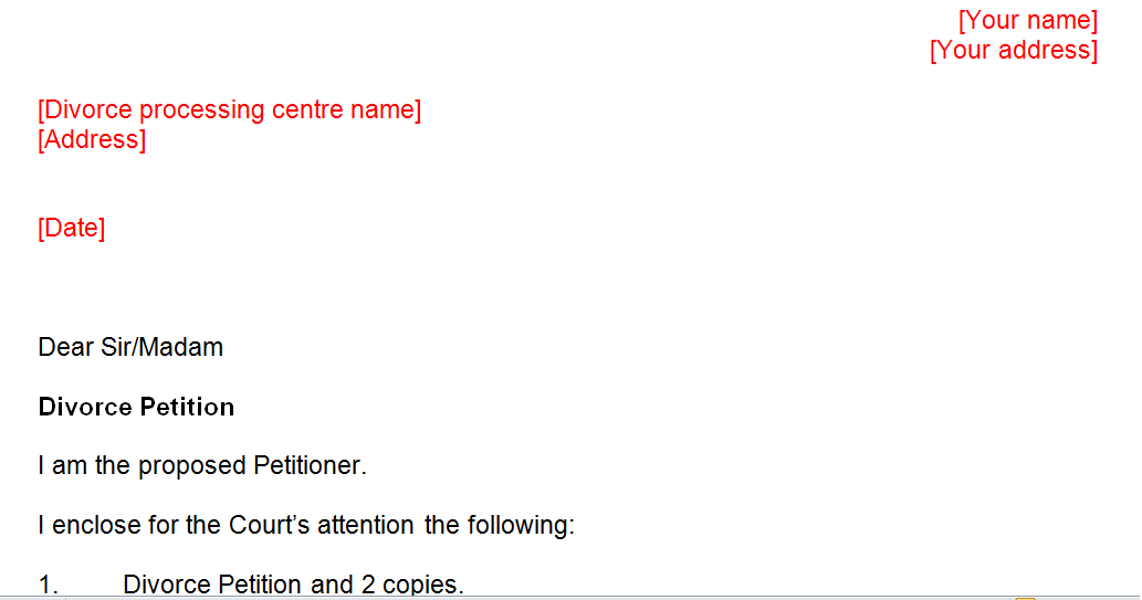 Amended petition for divorce