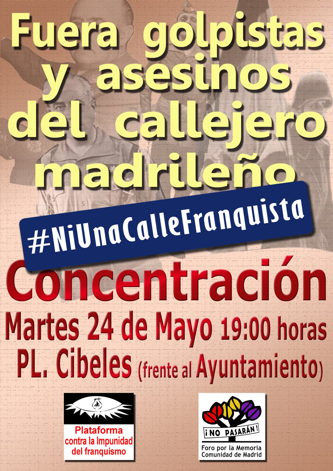 26 mayo Concentración Por un Madrid limpio de Símbolos Fascistas