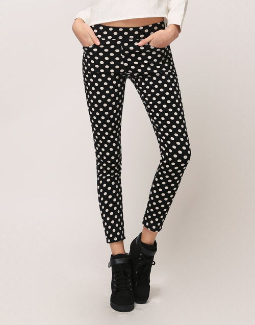 Polka Dot Nap Raising Leggings Pants