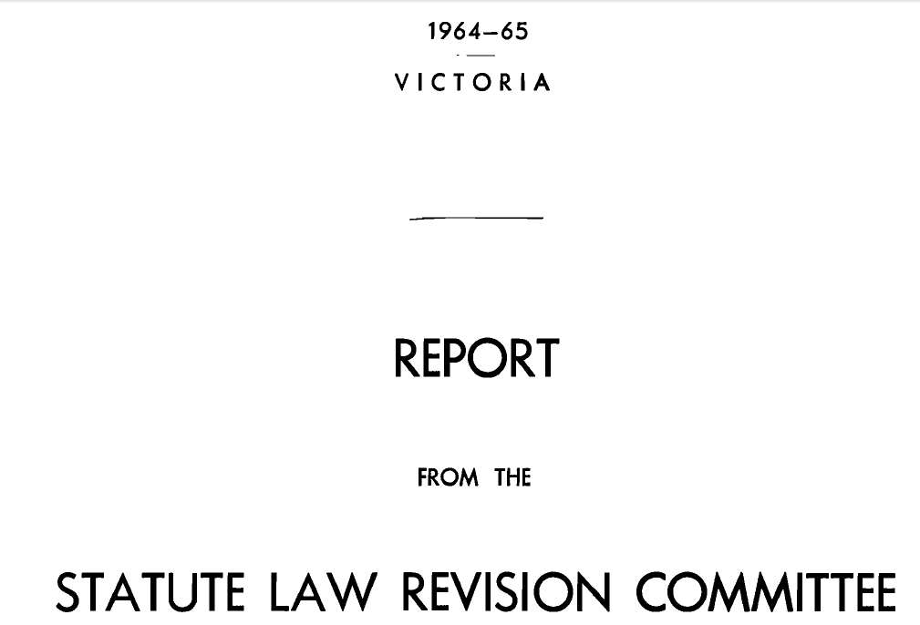 MIKIPEDIA LAW BLOG REPORT FROM THE STATUTE LAW REFORM COMMITTEE UPON