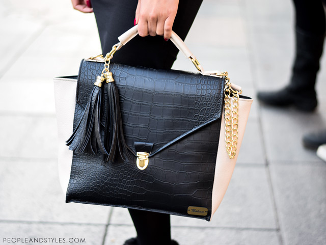 Elegant, stylish daily street style outfit idea, weekend look: pencil skirt, croped jacket and ankle boots