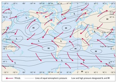 prevailing winds map noctilucent clouds movement earth global directional factors affecting