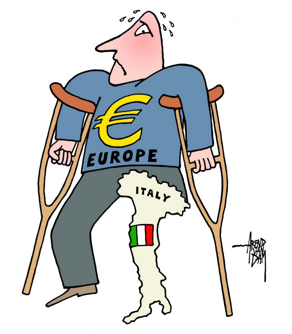 Les Tours De Laliberte Caricature Italie Un Handicap Pour L Europe