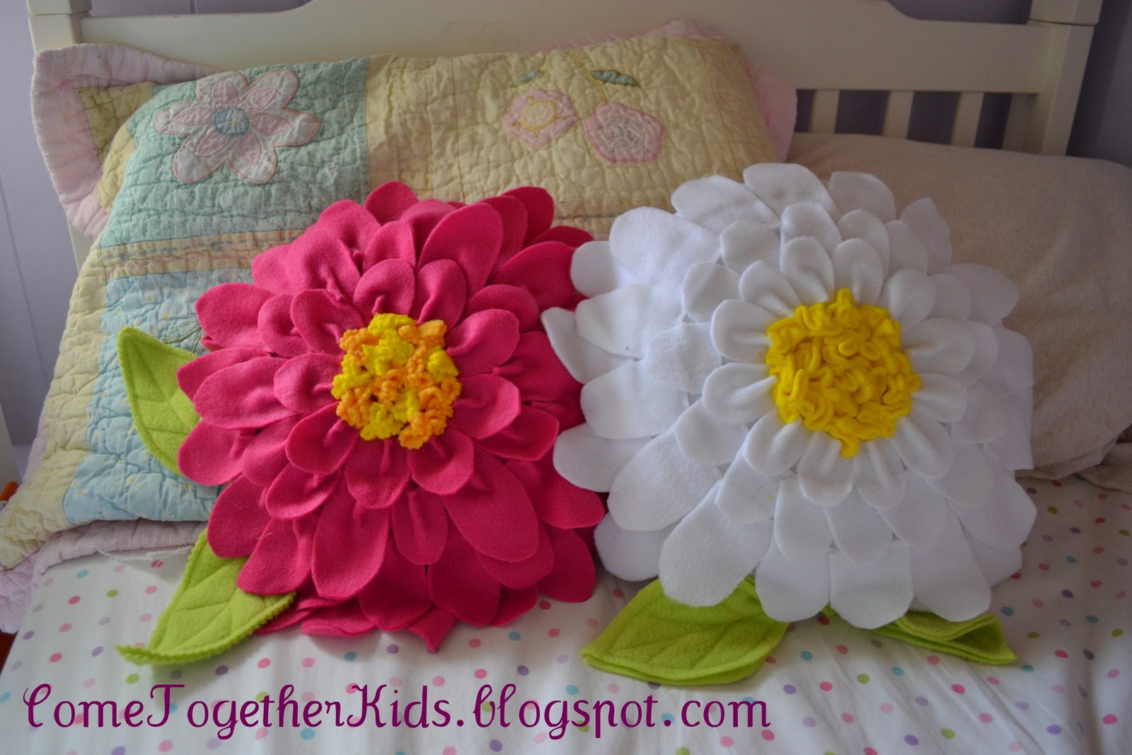 Braden & Jen: Felt flower pillows