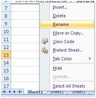 cara mengubah nama sheet excel