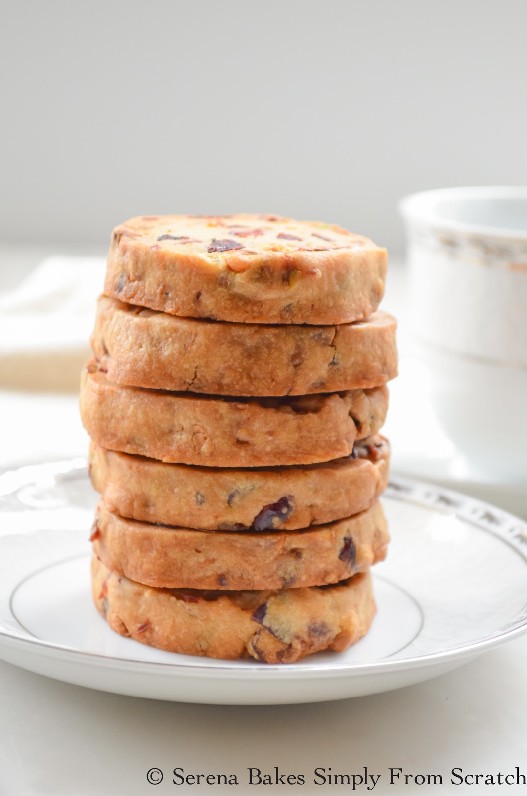 Orange Cranberry Pistachio Shortbread Cookies Serena Bakes Simply