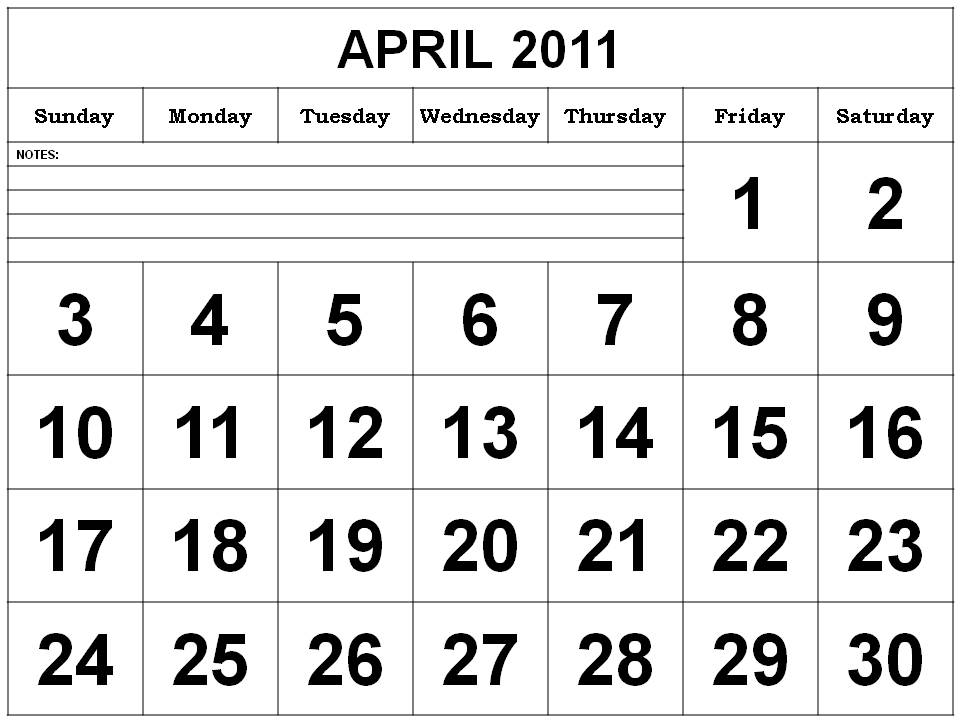 2011 calendar printable free. april 2011 calendar printable.