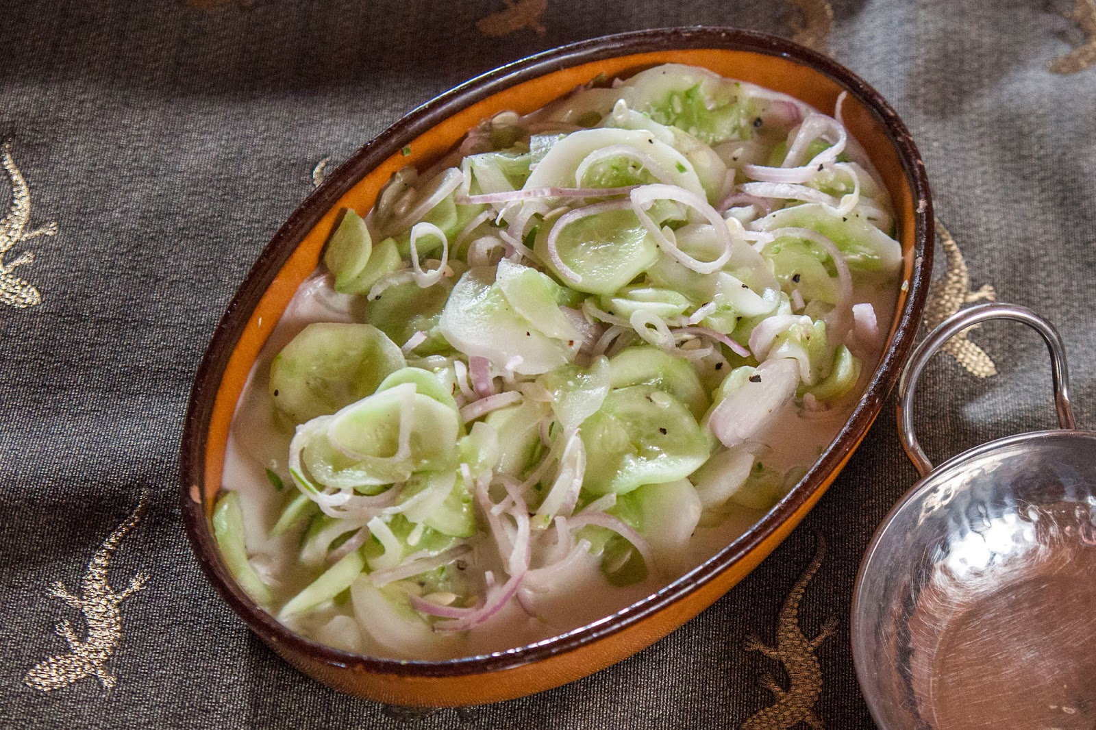 The Colors Of Indian Cooking Cool, Quick Cucumber and Shallot Salad