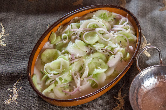 cucumbers, shallots