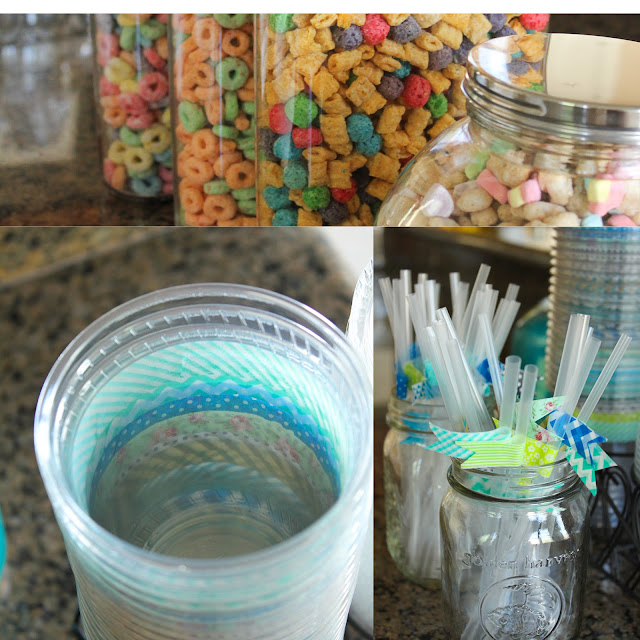 washi tape flags and cereal bar
