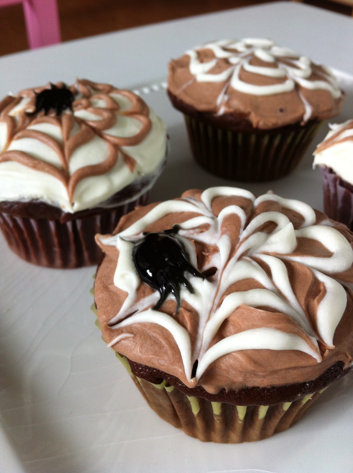 The Art of Comfort Baking: Halloween Spider Web Cupcakes