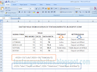 Contoh penggunaan fungsi logika di ms excel