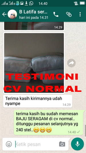 TESTIMONI PEMBELI BAJU SERAGAM SEKOLAH CV NORMAL